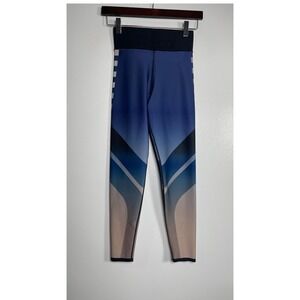 ULTRACOR Ombre Geometric Compression Leggings Blue Tan Small NEW Active Gym